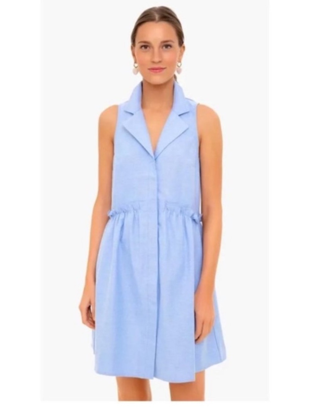 Tuckernuck Oxford Blue Sleeveless Royal Shirt Dress